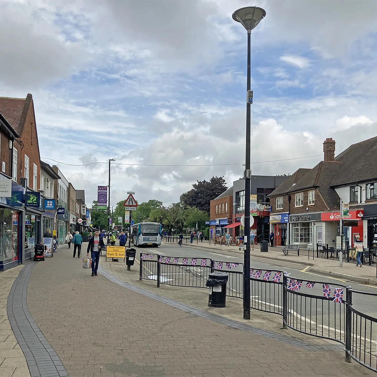 Central Avenue in West Bridgford. The unparished area covered by the petition runs from the Trent to the A52 ring road
